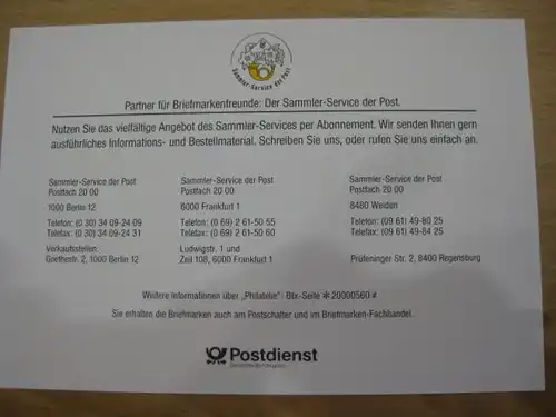 Stempelkarte, Erinnerungskarte  Wahl der Schönsten 1989