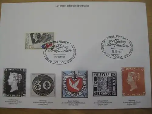 Erinnerungsblatt, Gedenkblatt 150 Jahre Briefmarken