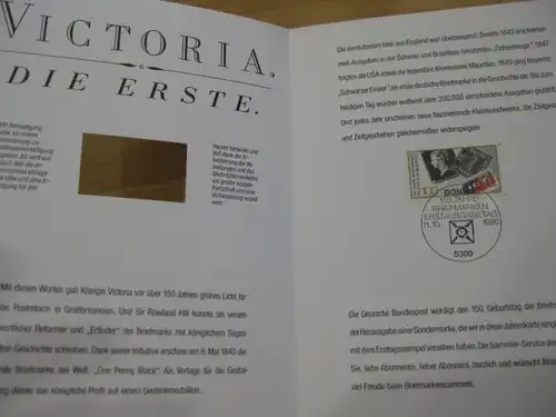 Erinnerungsblatt, Gedenkblatt 150 Jahre Briefmarken