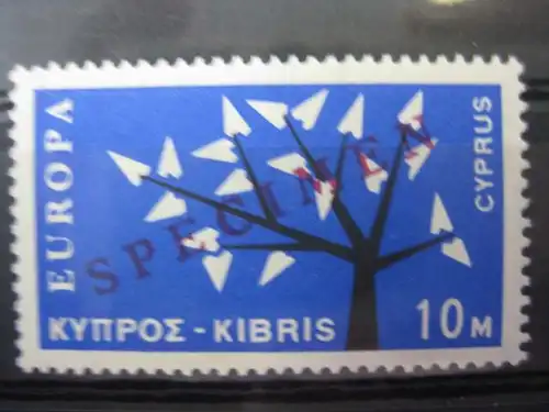 CEPT, EUROPA-UNION Zypern 1962, SPECIMEN, Muster-Marken, kompletter Satz mit 3 Werten