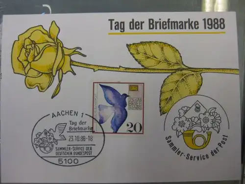 Stempelkarte, Erinnerungskarte  Tag der Briefmarke 1988