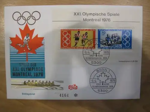 BRD Block 12 Olympische Spiele 1976 auf FDC