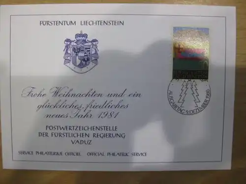 Weihnachtskarte der Post von Liechtenstein 1981