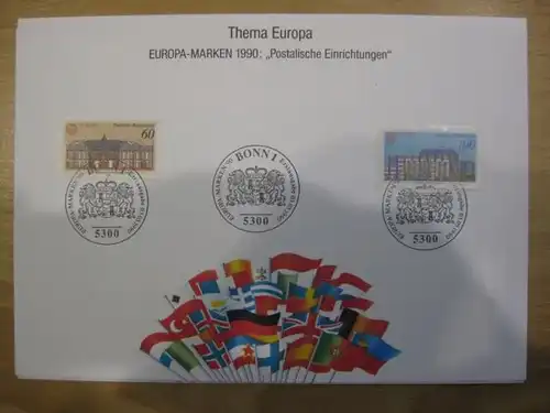 Stempelkarte, Erinnerungskarte  EUROPA-Marken 1990