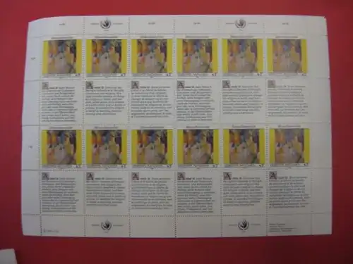 UNO Wien UN Wien Vereinte Nationen Wien , Menschenrechte,
Kleinbogen KB  1991