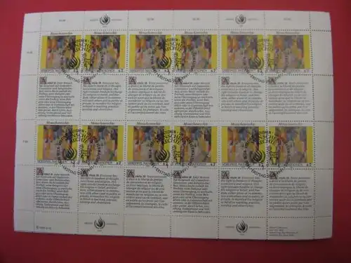 UNO Wien UN Wien Vereinte Nationen Wien , Menschenrechte,
Kleinbogen KB  1991