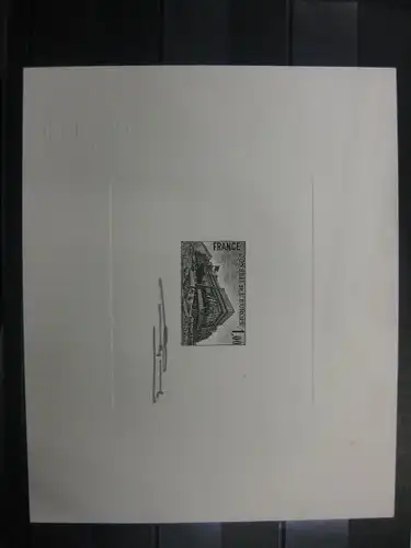 Frankreich (Epreuves de Luxe) Epreuves de Artiste Künstlerblock als Schwarzdruck mit Originalunterschrift Conseil de l`Europe 1977