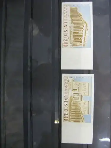 Dienstmarken für die UNESCO Ausgabe Frankreich 1987, 2,00 und 3,60 Fr., geschnitten, ungezähnt