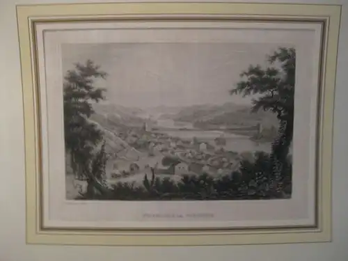 Lithografie aus der Kunstanstalt des Bibliografischen Institutes Hildburghausen:  Wheeling / Virginia