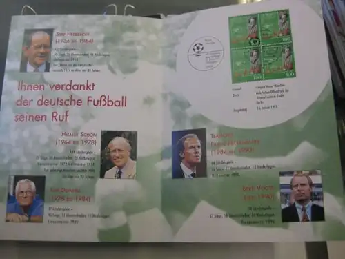Gedenkblatt / Erinnerungsblatt der Deutsche Post AG: Deutscher Fußball: Sepp Herberger 1997