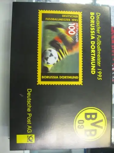 Gedenkblatt / Erinnerungsblatt der Deutsche Post AG: Deutscher Fußballmeister 1995 Borussia Dortmund