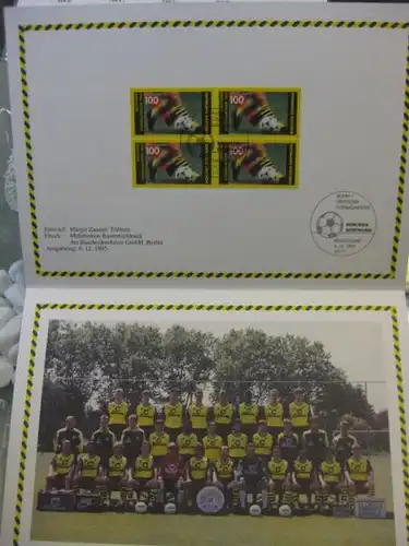 Gedenkblatt / Erinnerungsblatt der Deutsche Post AG: Deutscher Fußballmeister 1995 Borussia Dortmund