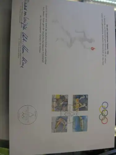 Gedenkblatt / Erinnerungsblatt der Deutsche Post AG: Olympische Spiele 1992