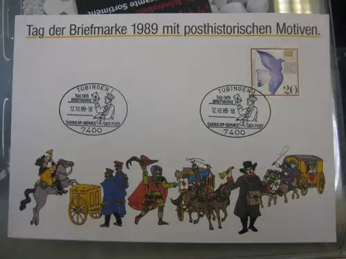 Gedenkblatt / Erinnerungsblatt / Stempelblatt / Ausstellungsblatt / Sonderblatt der Deutsche Post AG: Tag der Briefmarke 1989, Tübingen