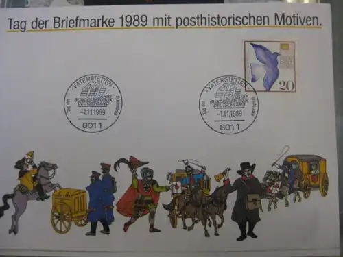 Gedenkblatt / Erinnerungsblatt / Stempelblatt / Ausstellungsblatt / Sonderblatt der Deutsche Post AG: Tag der Briefmarke 1989, Vaterstetten