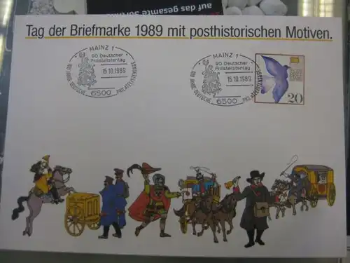 Gedenkblatt / Erinnerungsblatt / Stempelblatt / Ausstellungsblatt / Sonderblatt der Deutsche Post AG: Tag der Briefmarke 1989, Mainz