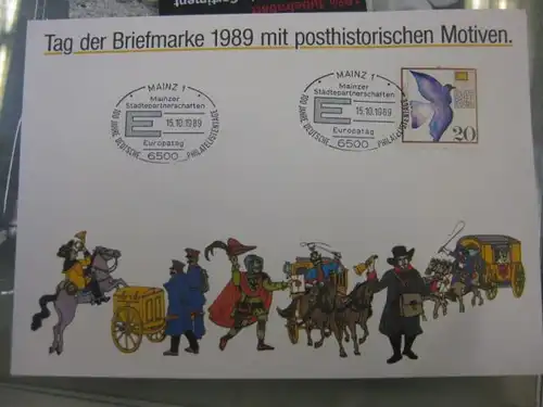 Gedenkblatt / Erinnerungsblatt / Stempelblatt / Ausstellungsblatt / Sonderblatt der Deutsche Post AG: Tag der Briefmarke 1989, Mainz