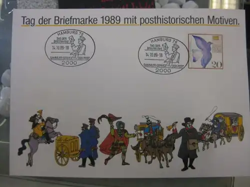 Gedenkblatt / Erinnerungsblatt / Stempelblatt / Ausstellungsblatt / Sonderblatt der Deutsche Post AG: Tag der Briefmarke 1989, Hamburg