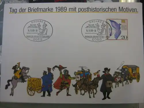 Gedenkblatt / Erinnerungsblatt / Stempelblatt / Ausstellungsblatt / Sonderblatt der Deutsche Post AG: Tag der Briefmarke 1989, Dachau