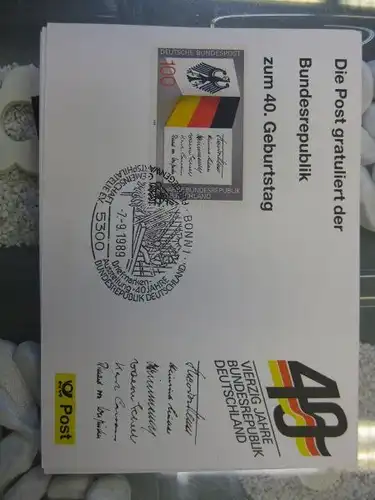 Maximumkarte /Gedenkblatt / Erinnerungsblatt / Stempelblatt / Ausstellungsblatt / Sonderblatt der Deutsche Post AG: 40 Jahre Bundesrepublik Deutschland, Berlin