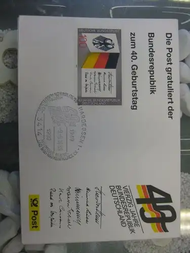 Maximumkarte /Gedenkblatt / Erinnerungsblatt / Stempelblatt / Ausstellungsblatt / Sonderblatt der Deutsche Post AG: 40 Jahre Bundesrepublik Deutschland, Hardegsen