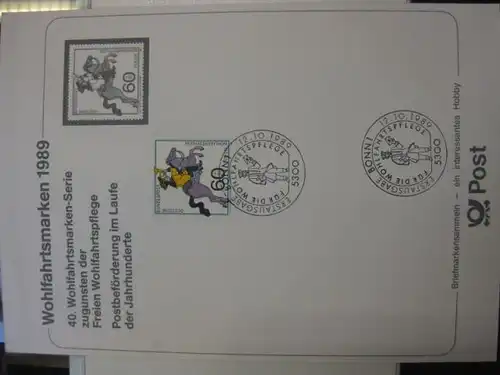 Gedenkblatt / Erinnerungsblatt / Stempelblatt / Ausstellungsblatt / Sonderblatt der Deutsche Post AG: Wohlfahrtsmarken 1989