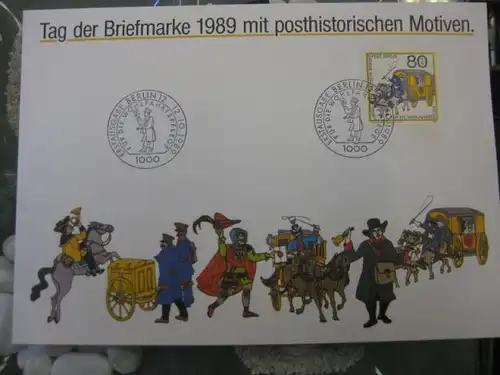 Stempelkarte Ausstellungskarte Erinnerungskarte Sammelkarte der Post:
Tag der Briefmarke 1989