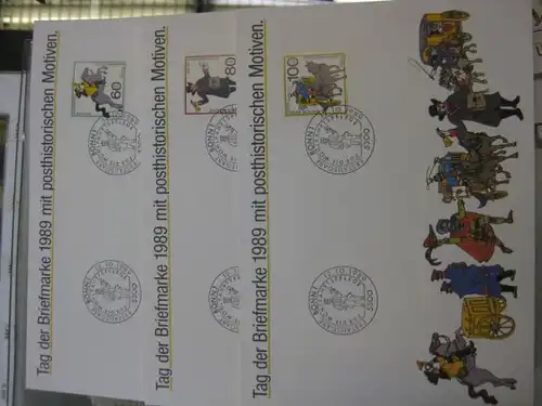 Stempelkarte Erinnerungskarte Ausstellungskarte der Post:
Tag der Briefmarke 1989