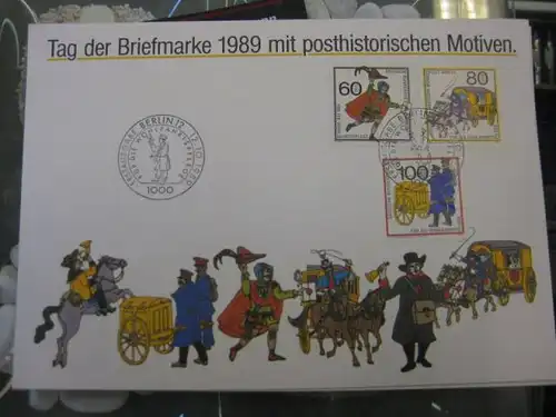 Stempelkarte Ausstellungskarte Erinnerungskarte Sammelkarte der Post:
Tag der Briefmarke 1989