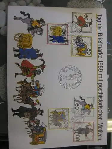 Stempelkarte Ausstellungskarte Erinnerungskarte Sammelkarte der Post:
Tag der Briefmarke 1989