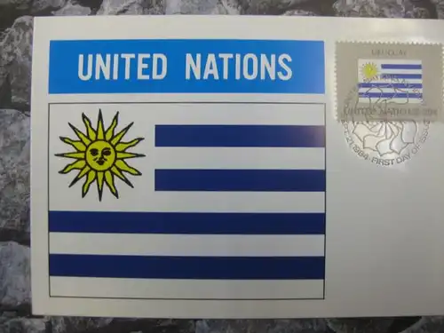 MK Maximumkarte UNO New York Flaggen 1982 Uruguay