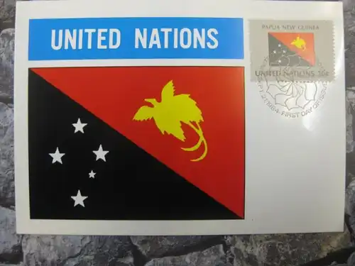 MK Maximumkarte UNO New York Flaggen 1982 Papua Neu Guinea