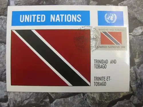 MK Maximumkarte UNO New York Flaggen 1982 Trinidad und Tobago