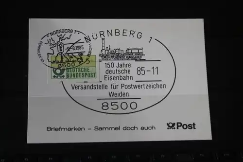 Sammlelkarte, Stempelkarte der Post:
150 Jahre deutsche Eisenbahnen