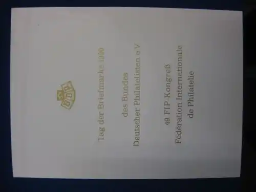 Gedenkkarte, Erinnerungskarte:
Tag der Briefmarke 1980