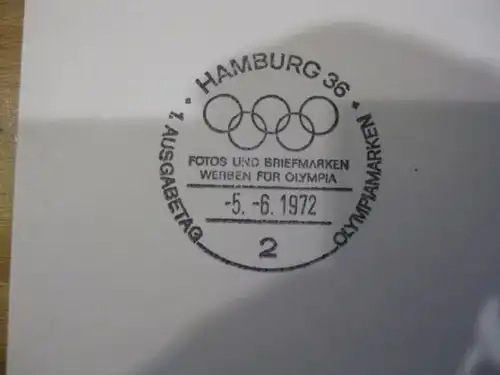 Stempelkarte mit Sonderstempel: Hamburg; Werben für Olympia