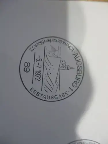 Stempelkarte mit Sonderstempel: Augsburg, Ersttagsstempel Olympiamarken