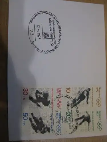 Stempelkarte mit Sonderstempel:Esslingen Olympiamarken Spiele der XX. Olympiade