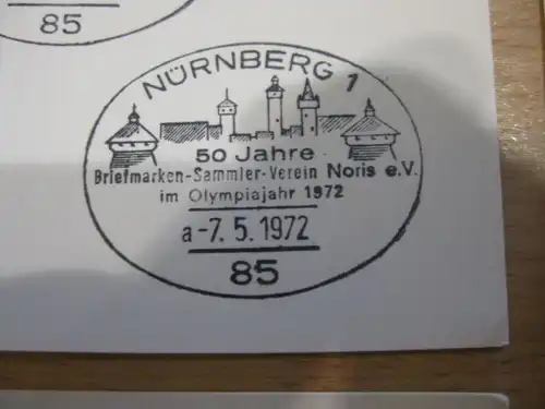 Stempelkarte mit Sonderstempel: Nürnberg BSV NORIS im Olympiajahr