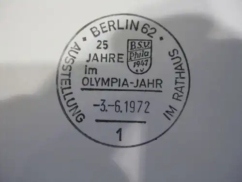 Stempelkarte mit Sonderstempel: Berlin, Spiele der XX. Olympiade