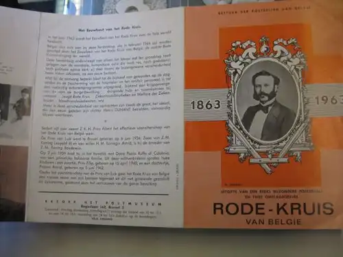 Belgien, Ankündigungsblatt mit Schwarzdruck: Rotes Kreuz, Internationales Rotes Kreuz