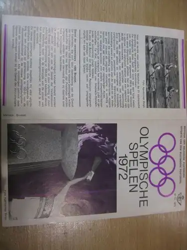 Belgien, Ankündigungsblatt mit Schwarzdruck: Sport,Olympische Sommerspiele 1972