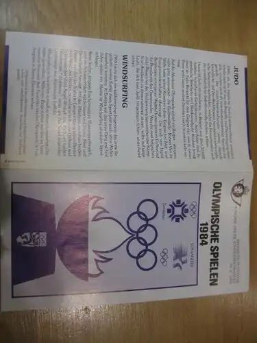 Belgien, Ankündigungsblatt mit Schwarzdruck: Sport,Olympische Sommerspiele 1984