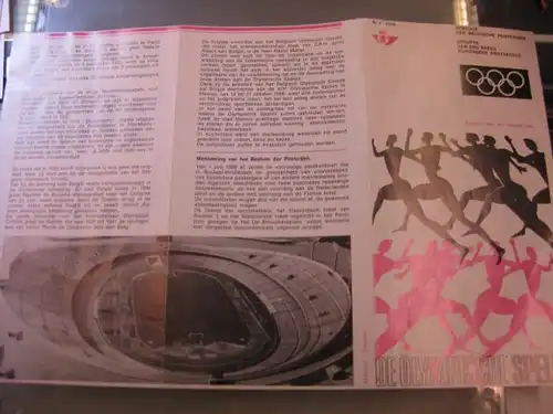 Belgien, Ankündigungsblatt mit Schwarzdruck: Sport,Olympische Sommerspiele Mexico 1968