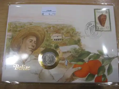 Numisbrief Münz-Brief Brief mit Münze und Briefmarke: Belize