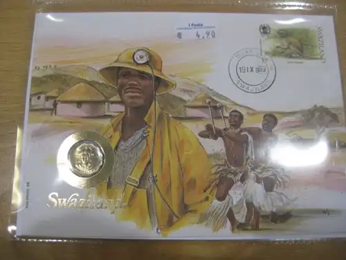 Numisbrief Münz-Brief Brief mit Münze und Briefmarke: Swaziland, Swasiland