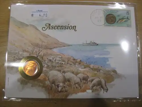 Numisbrief Münz-Brief Brief mit Münze und Briefmarke: Ascension