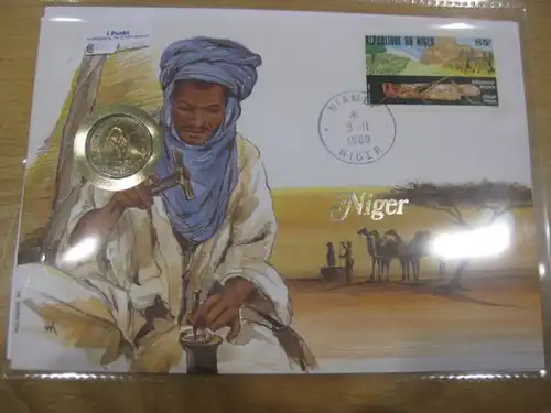 Numisbrief Münz-Brief Brief mit Münze und Briefmarke: Niger