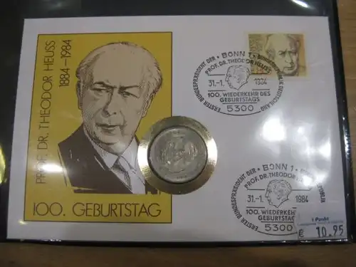 Numisbrief, Münzbrief Bundesrepublik Deutschland: Theodor Heuss