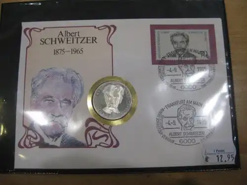 Numisbrief, Münzbrief Bundesrepublik Deutschland: Albert Schweitzer